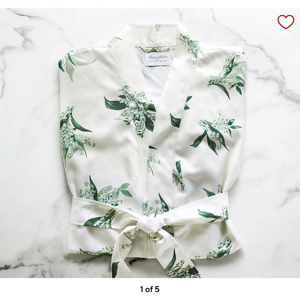 BNIP Pottery Barn Lily of the Valley robe Extra small/small